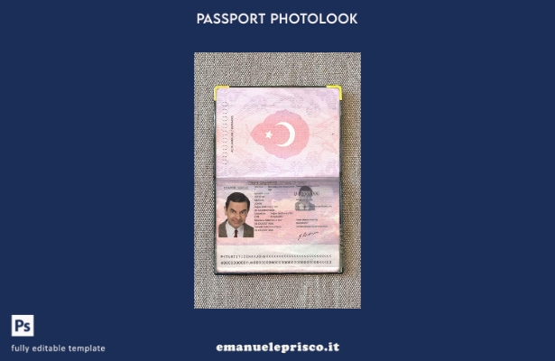 stile verificato Passaporto turco modello VECCHIO di aspetto fotografico